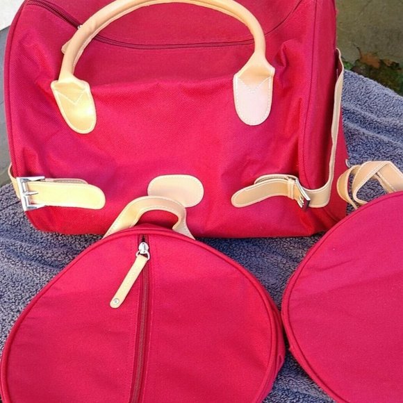 3 PC Set Overnight Trio Canvas Folding Duffle Bag Luggage (1) Medium 2 Smaller - Picture 1 of 8